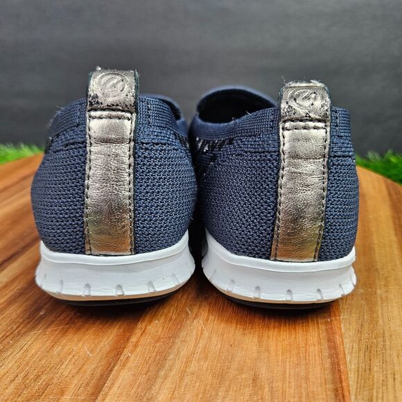 Cole Haan Zerogrand Stitchlite Women's Leopard Print Slip On Blue Flats Size 6.5 - Picture 3 of 11